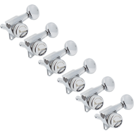 KLUSON Tuners,6 in line, Oval Metal Knob, Chrome